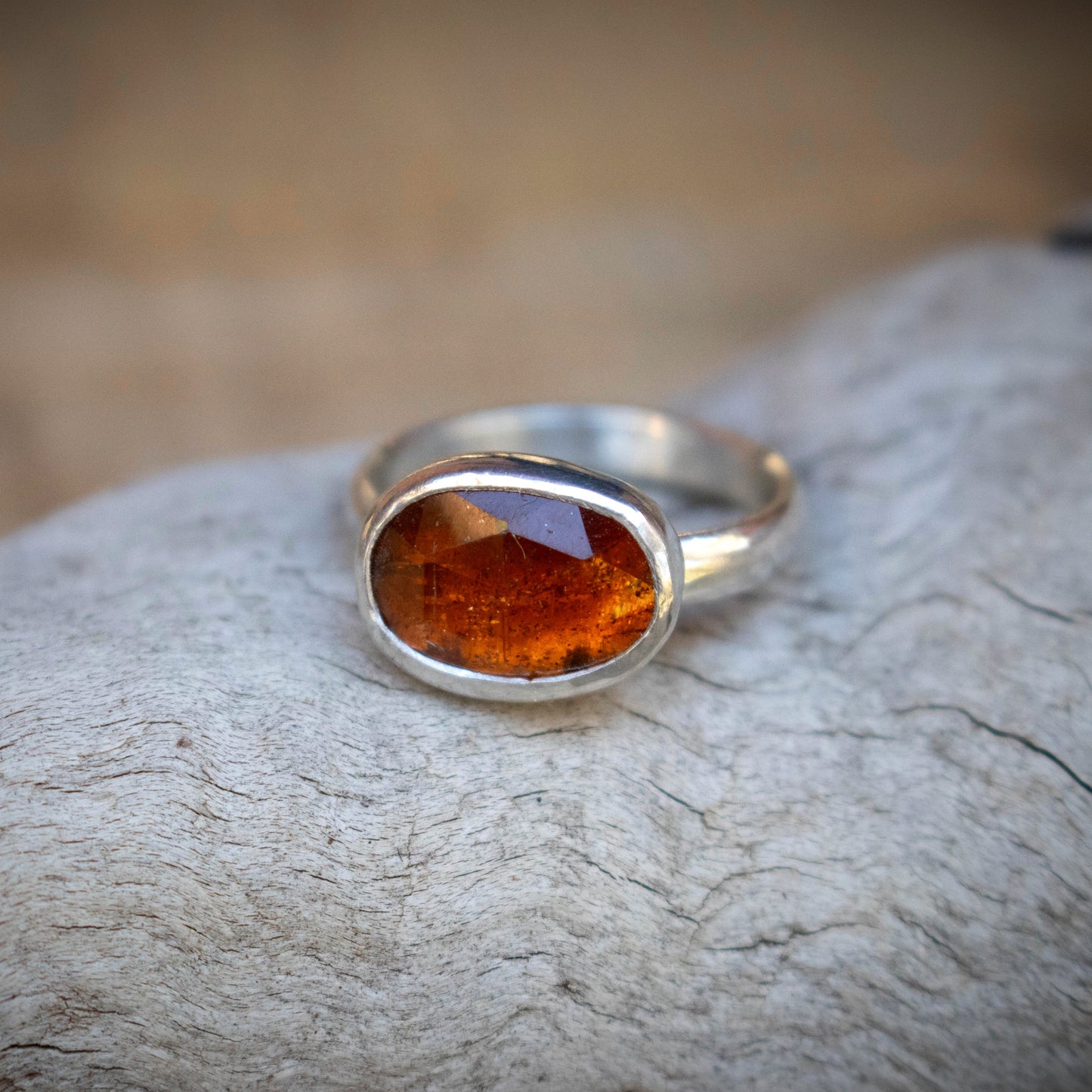 Size 6 Orange Kyanite Sterling Silver Ring-Womens-LittleGreenRoomJewelry-LittleGreenRoomJewelry
