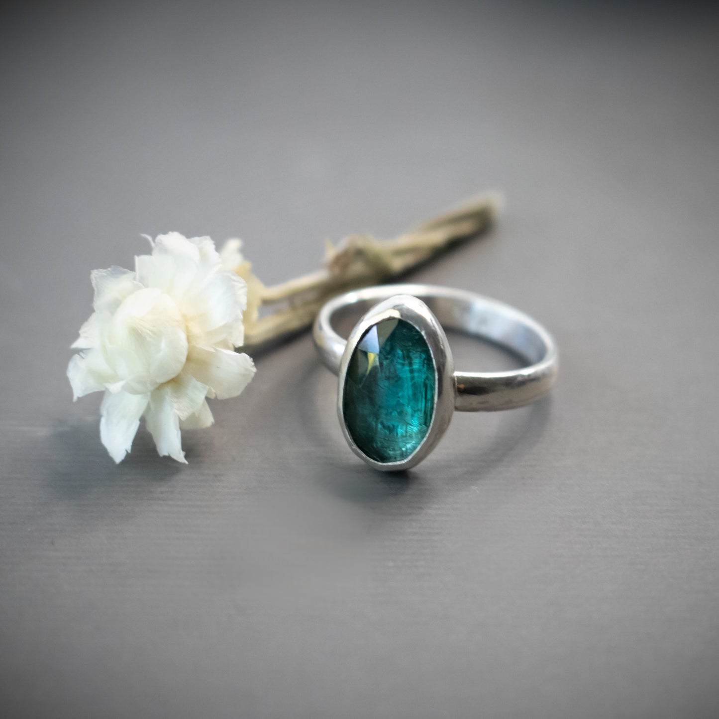 Sea Green Faceted Kyanite Ring Size 6.5-Womens-LittleGreenRoomJewelry-LittleGreenRoomJewelry