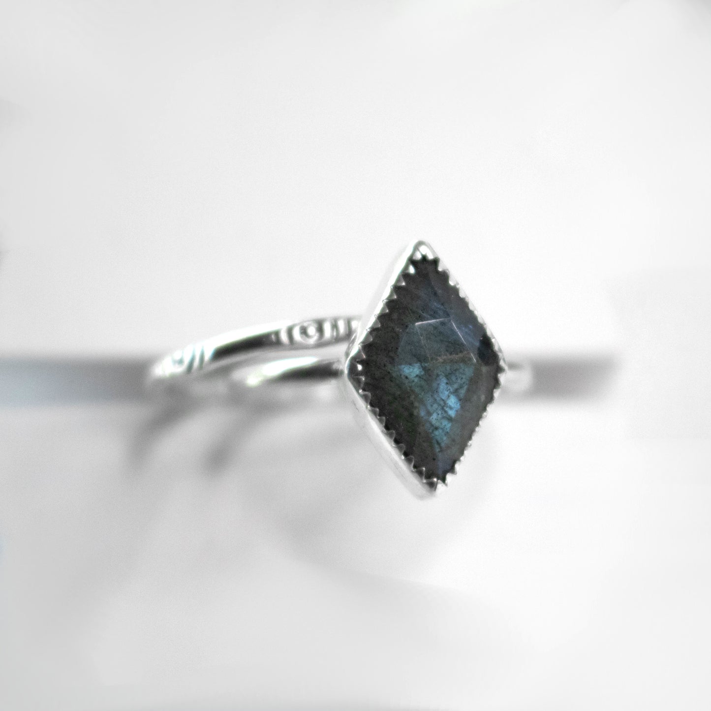 Faceted Labradorite Sterling Silver Ring Set-Womens-LittleGreenRoomJewelry-LittleGreenRoomJewelry
