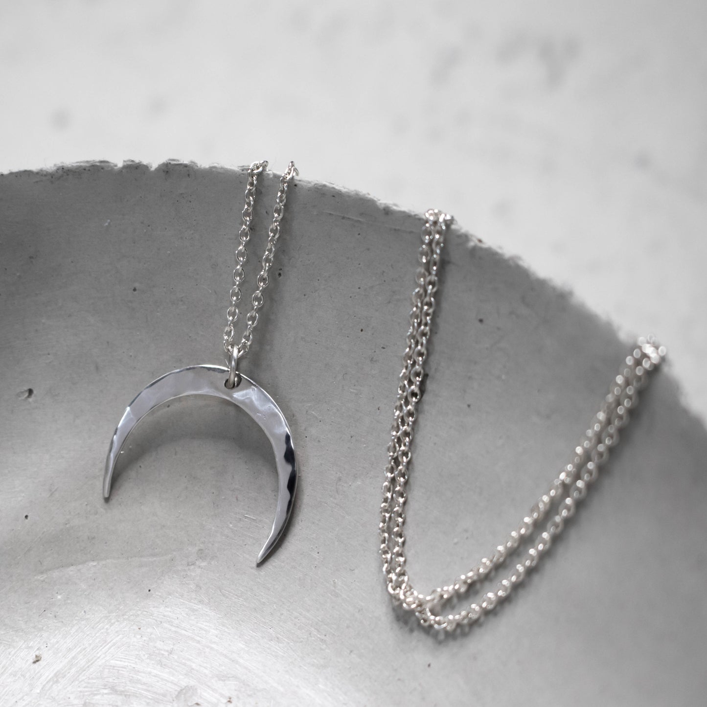 Hammered Crescent Moon Necklace-Womens-LittleGreenRoomJewelry-LittleGreenRoomJewelry