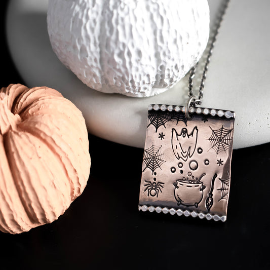 Ghost Halloween Necklace-Womens-LittleGreenRoomJewelry-LittleGreenRoomJewelry