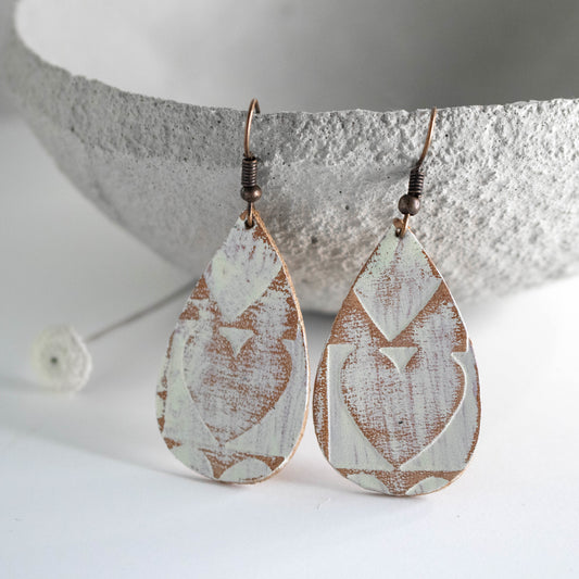 Leather Heart Earrings-Womens-LittleGreenRoomJewelry-LittleGreenRoomJewelry