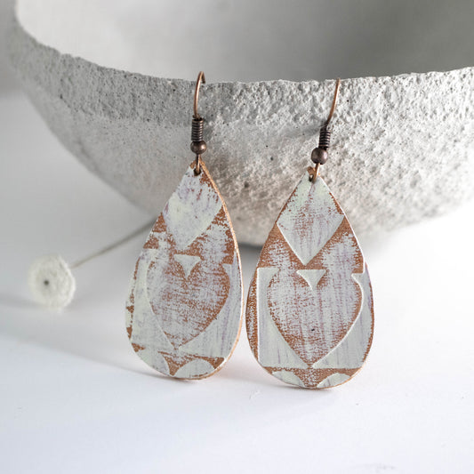 Leather Heart Earrings-Womens-LittleGreenRoomJewelry-LittleGreenRoomJewelry