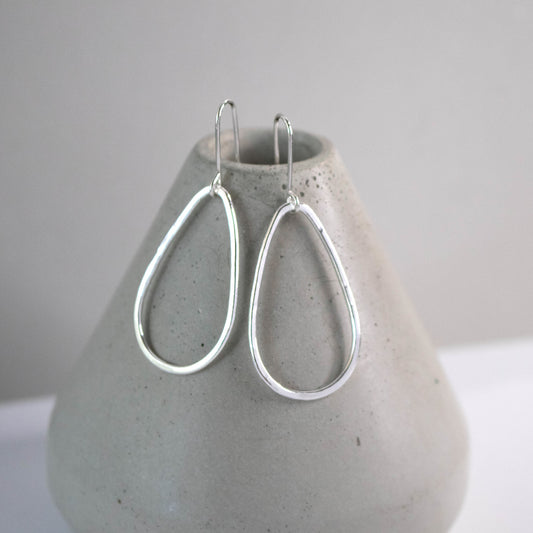 Minimalist Hammered Teardrop Earrings-Womens-LittleGreenRoomJewelry-LittleGreenRoomJewelry