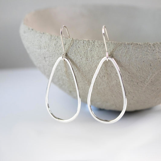 Minimalist Hammered Teardrop Earrings-Womens-LittleGreenRoomJewelry-LittleGreenRoomJewelry