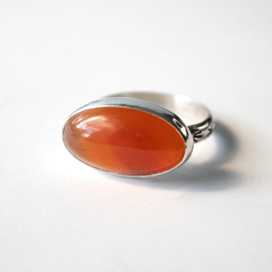 Oval Carnelian Ring-Womens-LittleGreenRoomJewelry-LittleGreenRoomJewelry