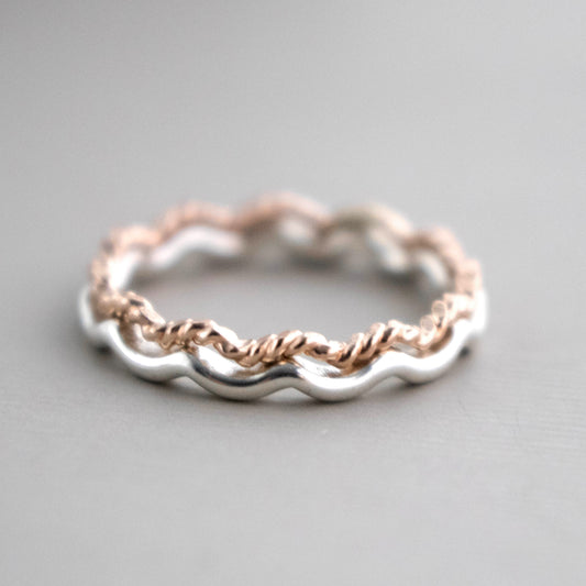 Ripple Wave Stacking Rings For Women-Womens-LittleGreenRoomJewelry-LittleGreenRoomJewelry