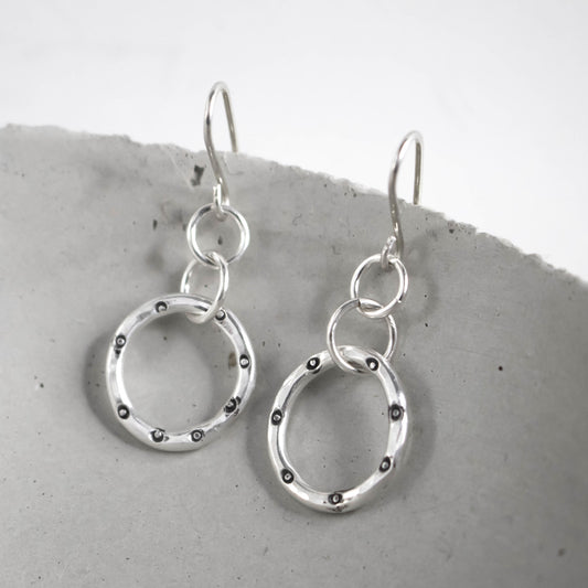 Minimalist Free Form Sterling Silver Hoop Earrings-Womens-LittleGreenRoomJewelry-LittleGreenRoomJewelry