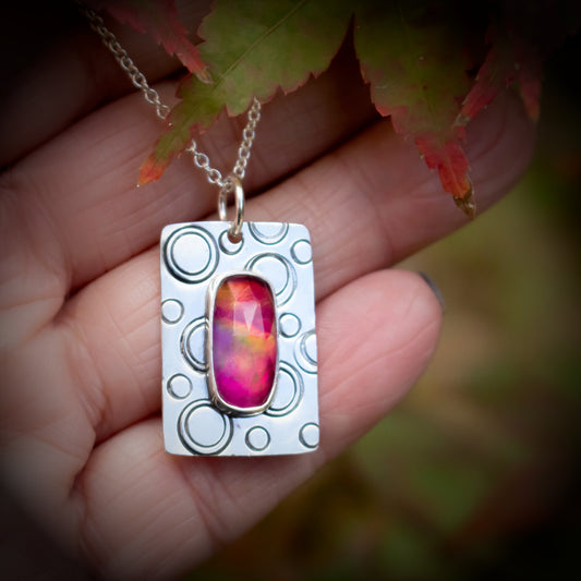 Aurora Opal Retro Necklace-Womens-LittleGreenRoomJewelry-LittleGreenRoomJewelry