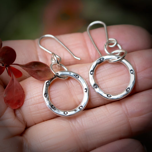 Minimalist Free Form Sterling Silver Hoop Earrings-Womens-LittleGreenRoomJewelry-LittleGreenRoomJewelry