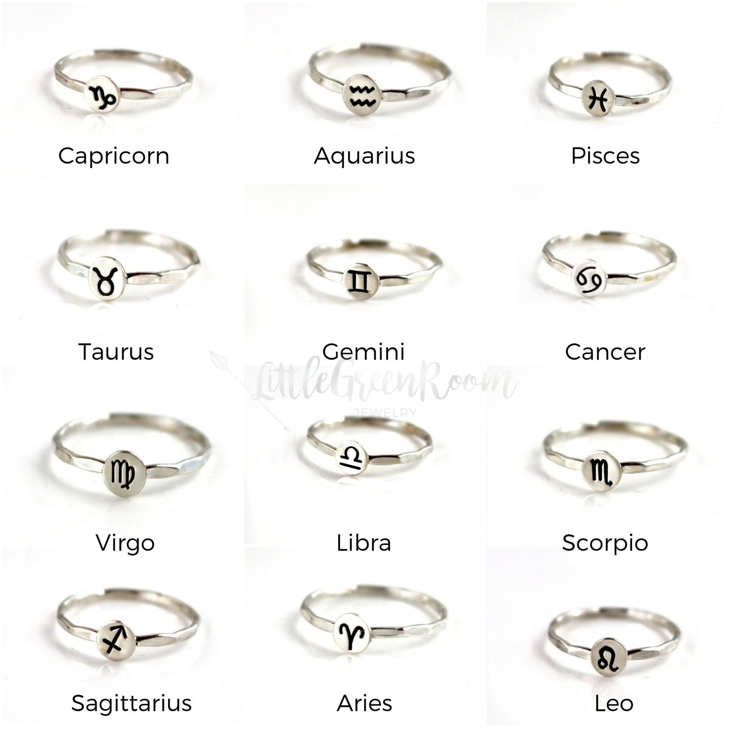 Zodiac Astrology Symbol Rings-Womens-LittleGreenRoomJewelry-LittleGreenRoomJewelry