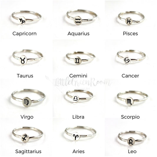 Zodiac Symbol Rings-Womens-LittleGreenRoomJewelry-LittleGreenRoomJewelry