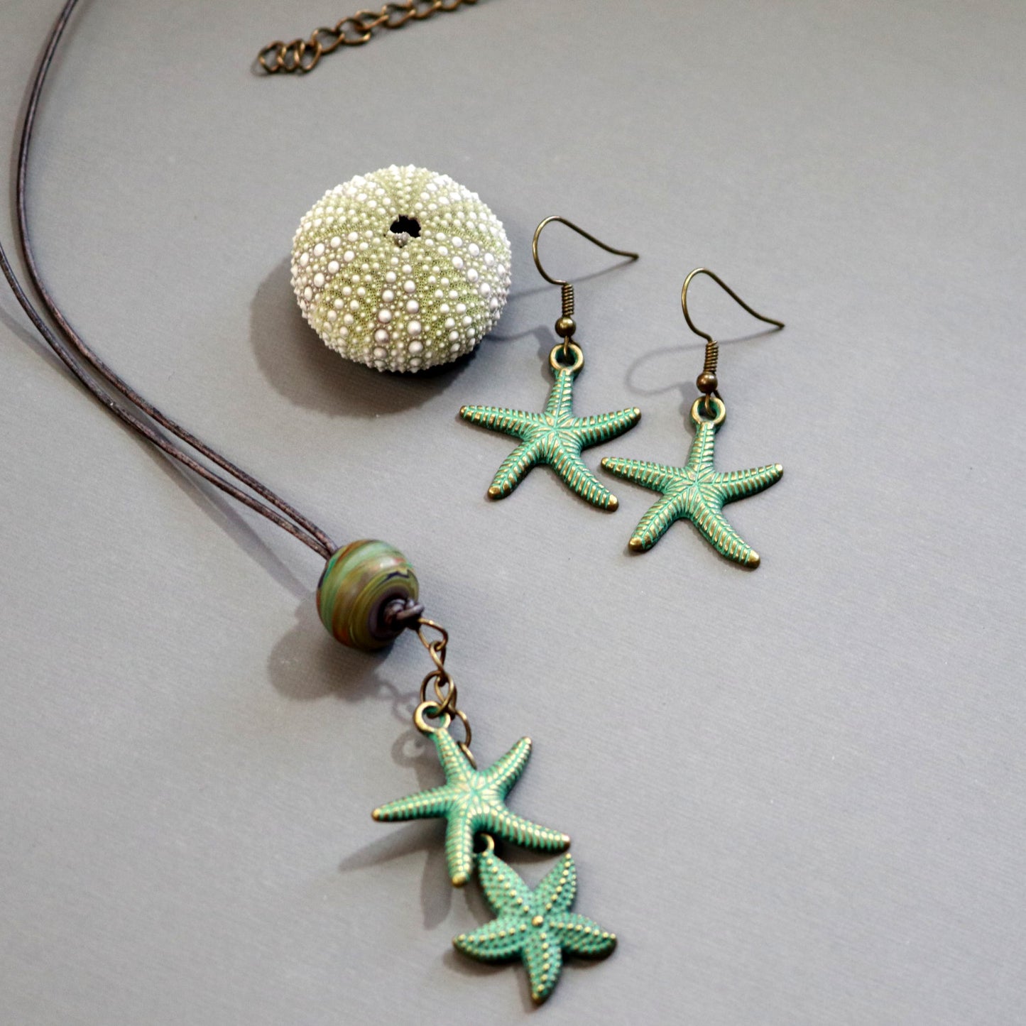Painted Starfish Necklace-Womens-LittleGreenRoomJewelry-LittleGreenRoomJewelry