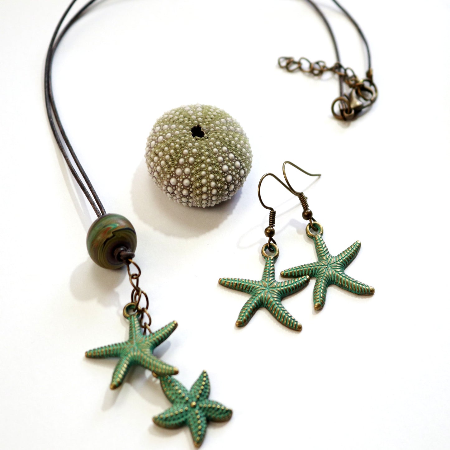 Painted Starfish Necklace-Womens-LittleGreenRoomJewelry-LittleGreenRoomJewelry