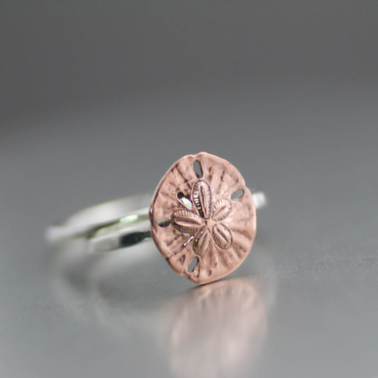 Copper Sand Dollar Stack Ring-Womens-LittleGreenRoomJewelry-LittleGreenRoomJewelry