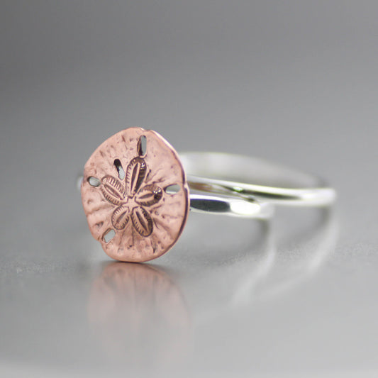 Copper Sand Dollar Stack Ring-Womens-LittleGreenRoomJewelry-LittleGreenRoomJewelry