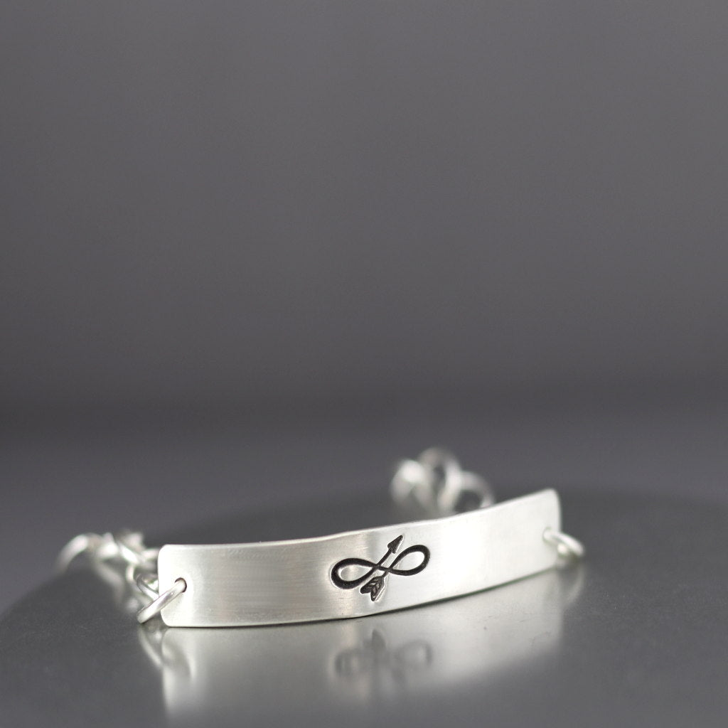 Sterling Silver Infinity Arrow Bracelet-Womens-LittleGreenRoomJewelry-LittleGreenRoomJewelry