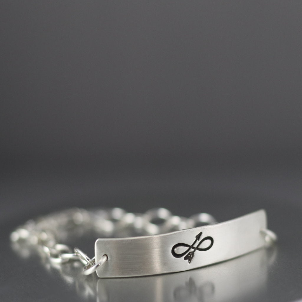 Sterling Silver Infinity Arrow Bracelet-Womens-LittleGreenRoomJewelry-LittleGreenRoomJewelry