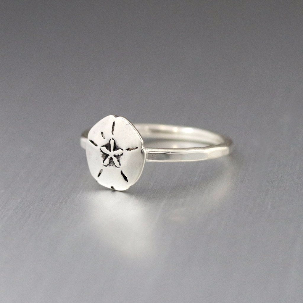Sterling Silver Sand Dollar Stacking Ring-Womens-LittleGreenRoomJewelry-LittleGreenRoomJewelry