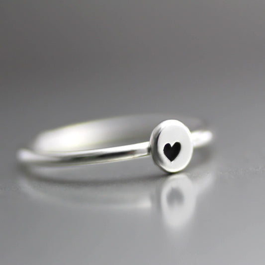 Little Heart Stacking Ring- Sterling Heart Ring-Womens-LittleGreenRoomJewelry-LittleGreenRoomJewelry