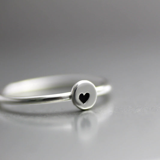 Little Heart Stacking Ring- Sterling Heart Ring-Womens-LittleGreenRoomJewelry-LittleGreenRoomJewelry