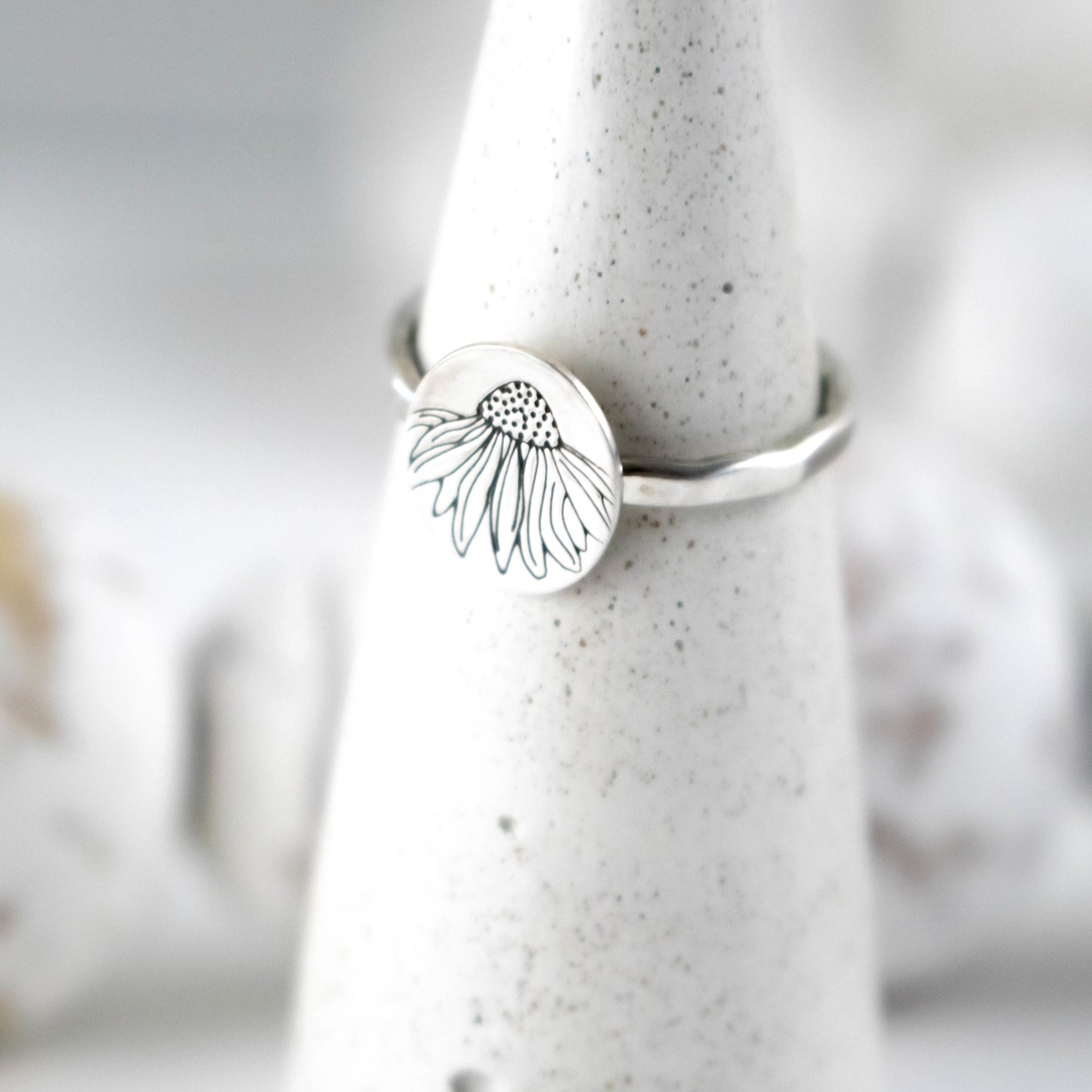 Echinacea Flower Ring-Womens-LittleGreenRoomJewelry-LittleGreenRoomJewelry