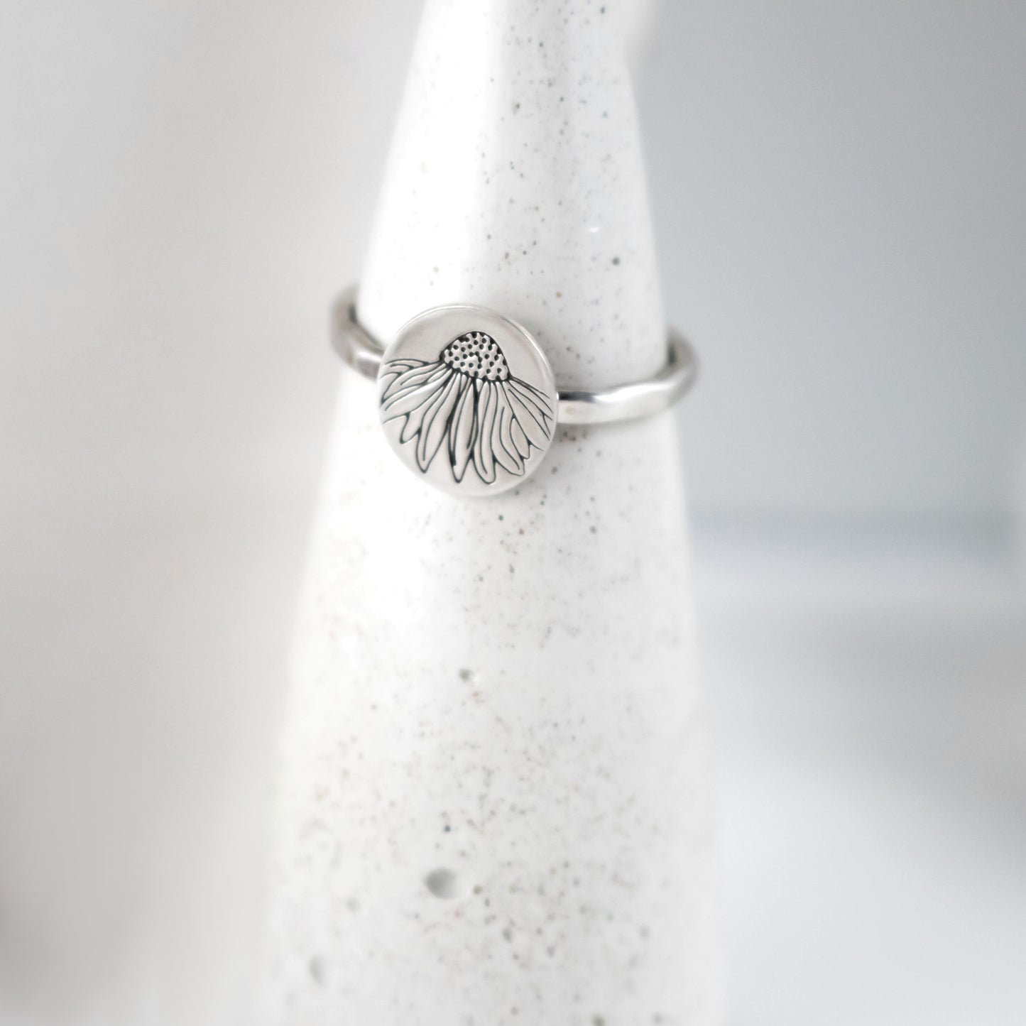 Echinacea Flower Ring-Womens-LittleGreenRoomJewelry-LittleGreenRoomJewelry