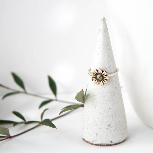 Modern Sunflower Ring-LittleGreenRoomJewelry-LittleGreenRoomJewelry