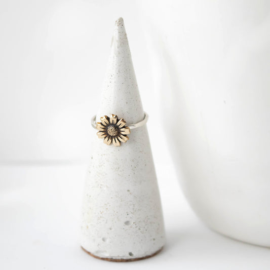 Modern Sunflower Ring-LittleGreenRoomJewelry-LittleGreenRoomJewelry