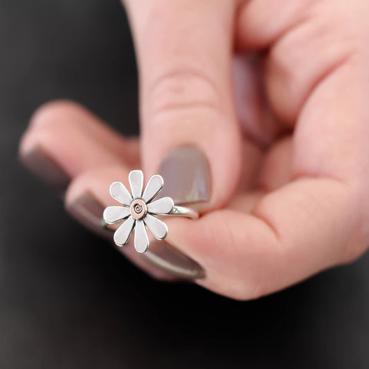 Sweet Silver Daisy Ring-Womens-LittleGreenRoomJewelry-LittleGreenRoomJewelry