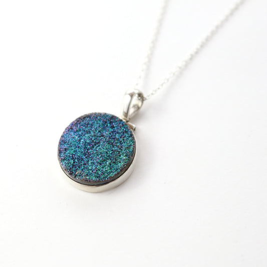 Stardust Druzy Quartz Necklace-Womens-LittleGreenRoomJewelry-LittleGreenRoomJewelry