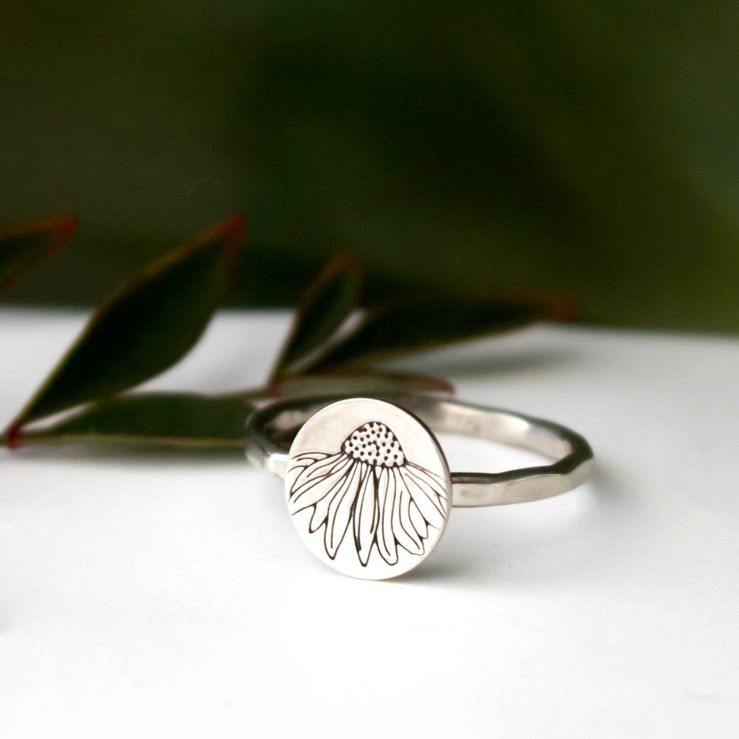 Echinacea Flower Ring-Womens-LittleGreenRoomJewelry-LittleGreenRoomJewelry