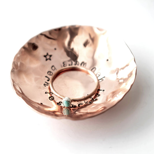 You Were Born To Sparkle Copper Ring Dish-accessories-LittleGreenRoomJewelry-LittleGreenRoomJewelry