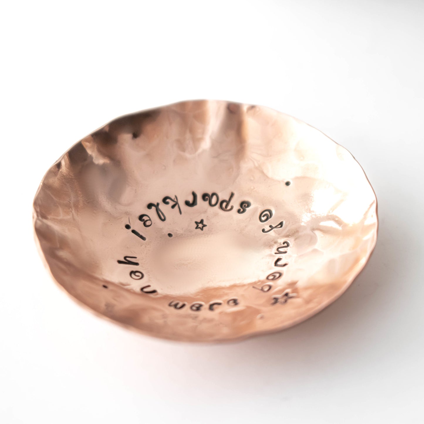 You Were Born To Sparkle Copper Ring Dish-accessories-LittleGreenRoomJewelry-LittleGreenRoomJewelry
