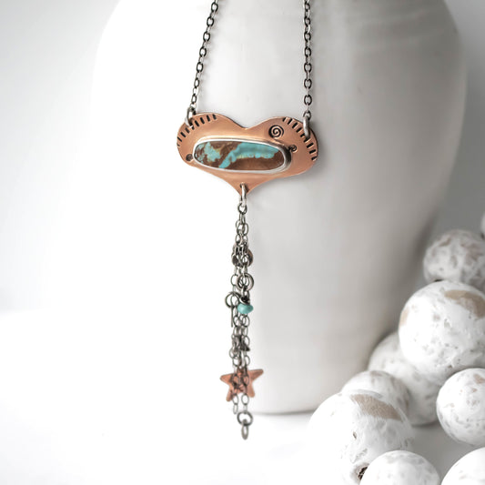 Rustic Turquoise Heart Necklace-Womens Rustic-LittleGreenRoomJewelry-LittleGreenRoomJewelry