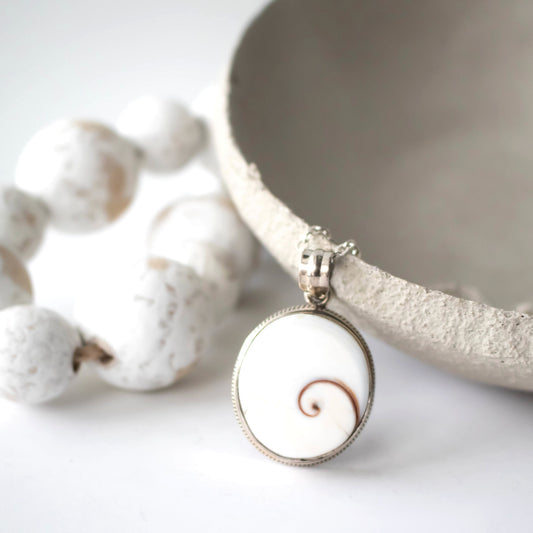 Sterling Silver Shiva Shell Necklace-Womens-LittleGreenRoomJewelry-LittleGreenRoomJewelry