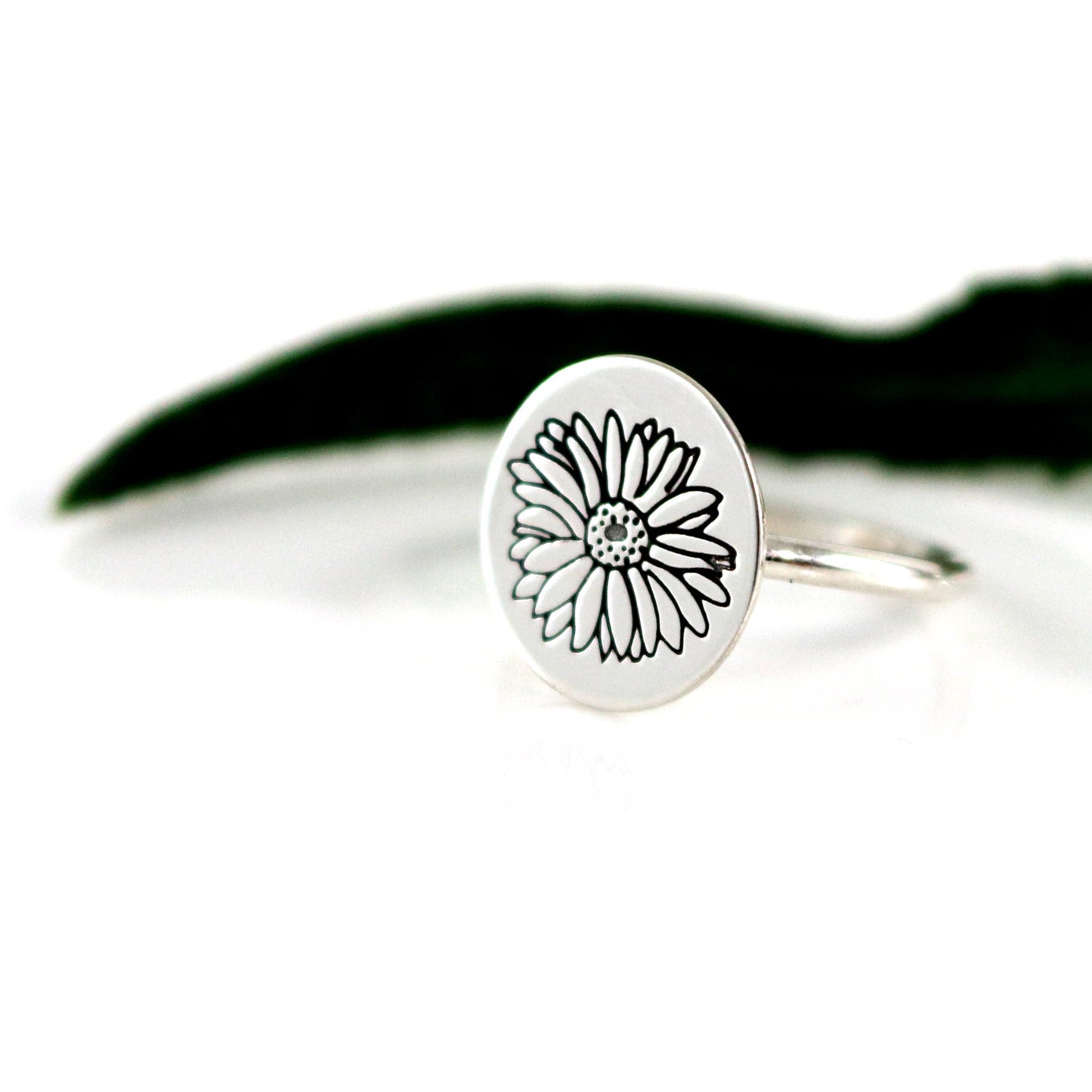 Sterling Gerbera Daisy Stack Ring-Womens-LittleGreenRoomJewelry-LittleGreenRoomJewelry