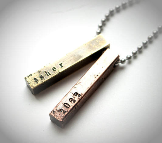 Mens Personalized Name Or Date Necklace-Mens-LittleGreenRoomJewelry-LittleGreenRoomJewelry