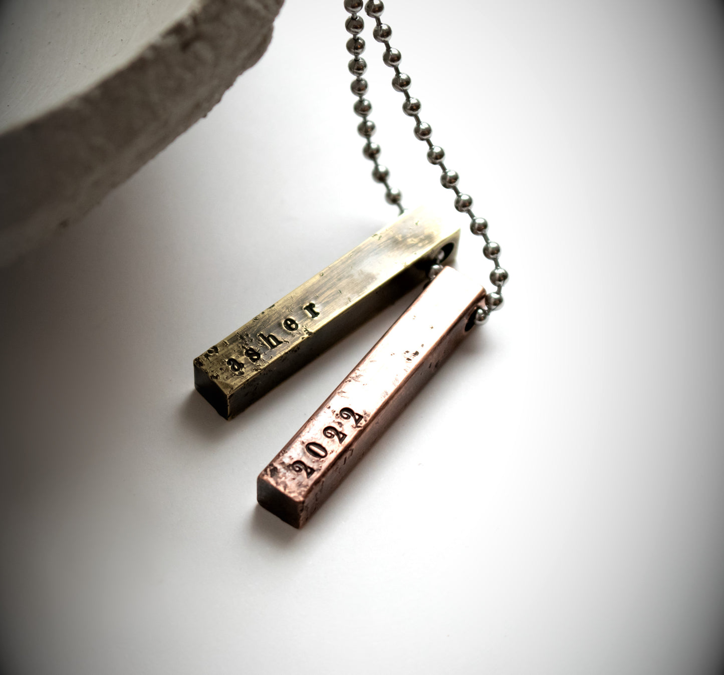 Mens Personalized Name Or Date Necklace-Mens-LittleGreenRoomJewelry-LittleGreenRoomJewelry