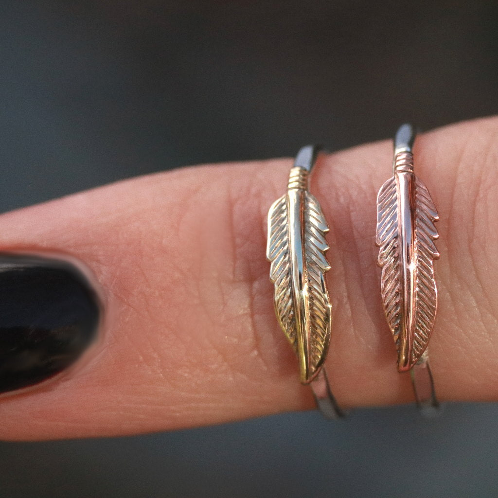 Boho Feather Ring-womens-LittleGreenRoomJewelry-LittleGreenRoomJewelry