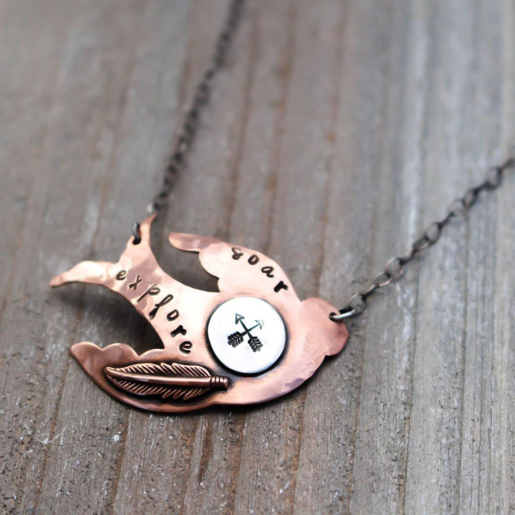Copper Sparrow Necklace- Journey Necklace-Womens-LittleGreenRoomJewelry-LittleGreenRoomJewelry