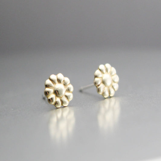 Gold Daisy Stud Earrings-Womens-LittleGreenRoomJewelry-LittleGreenRoomJewelry