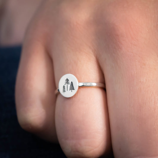 Sterling Tiny Tree Stacking Ring-Womens-LittleGreenRoomJewelry-LittleGreenRoomJewelry