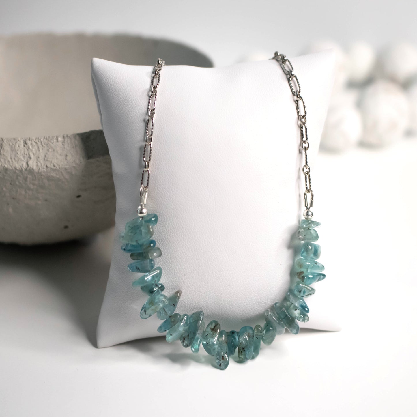 Sterling Silver Apatite Necklace-Womens-LittleGreenRoomJewelry-LittleGreenRoomJewelry