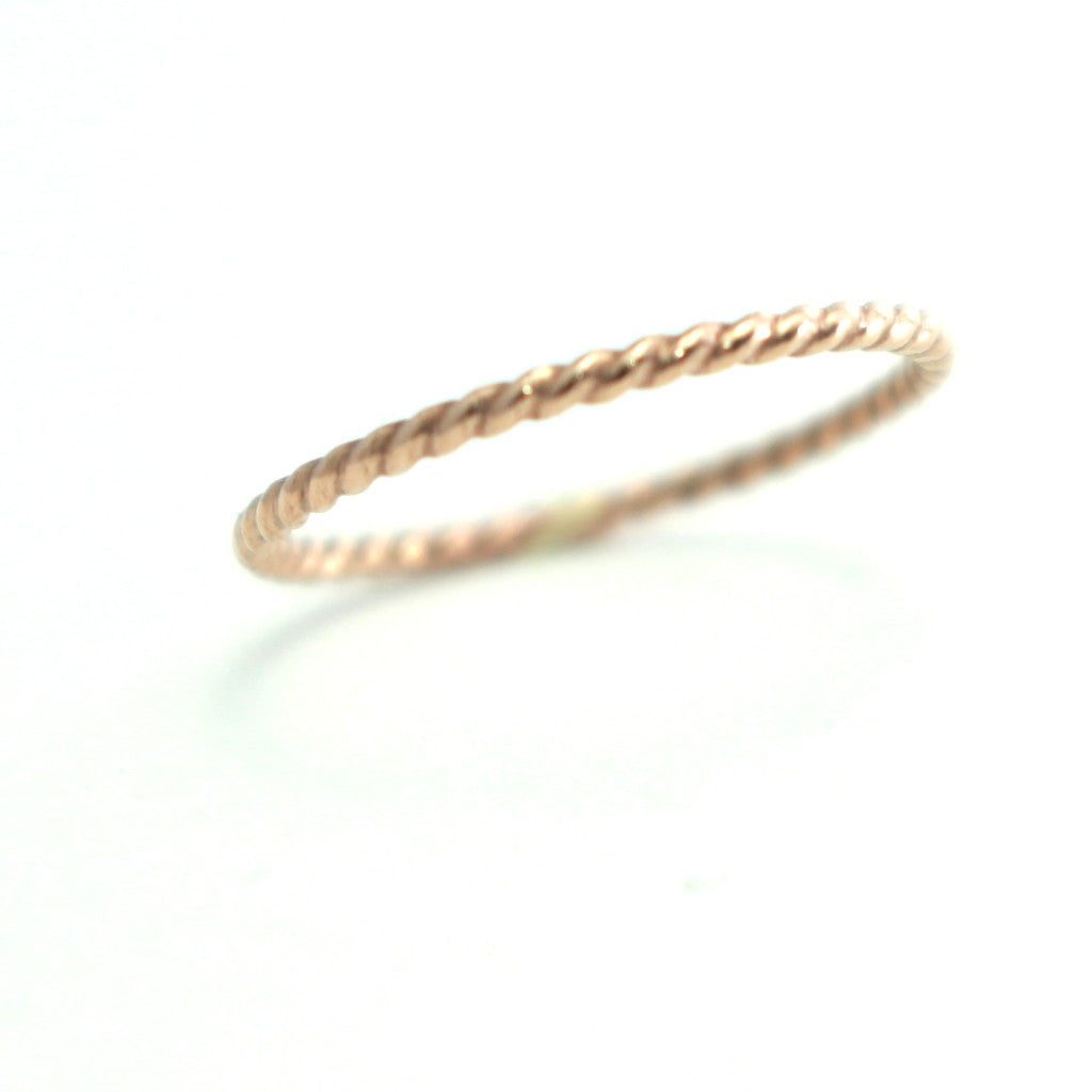 Rose Gold Twist Band Ring- Womens Twisted Vine Ring-Womens-LittleGreenRoomJewelry-LittleGreenRoomJewelry