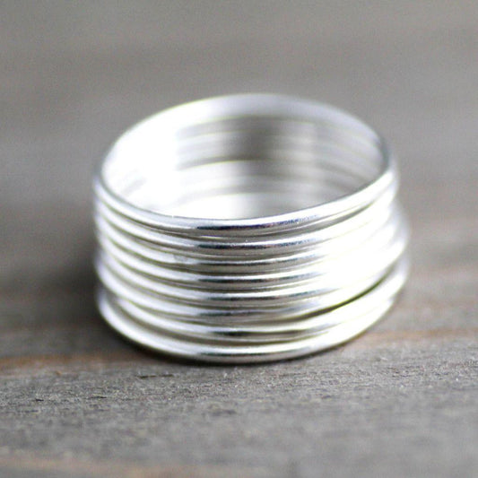 Sterling Silver Midi Rings- Silver Stacking Ring-Choice Of 1 Ring-womens-LittleGreenRoomJewelry-LittleGreenRoomJewelry