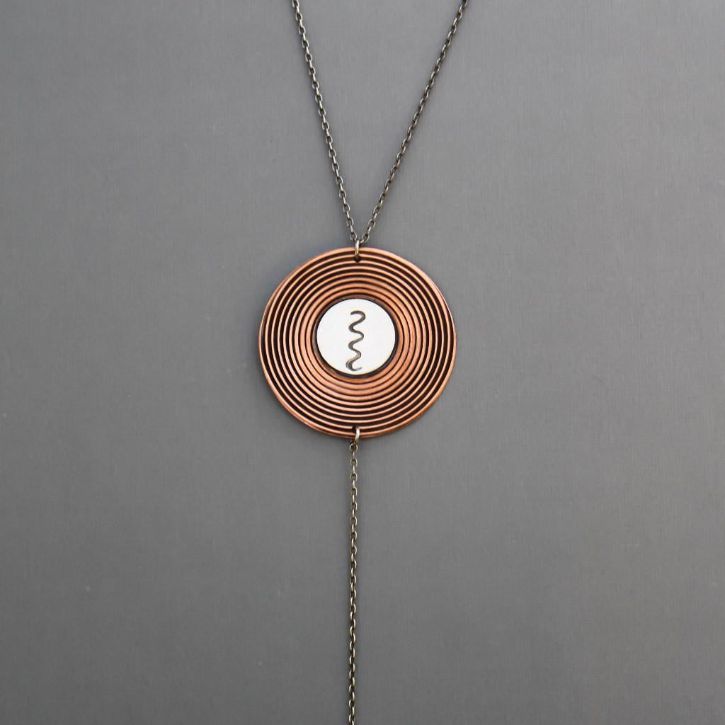 Copper Spiral Bolo Necklace-Womens-LittleGreenRoomJewelry-LittleGreenRoomJewelry