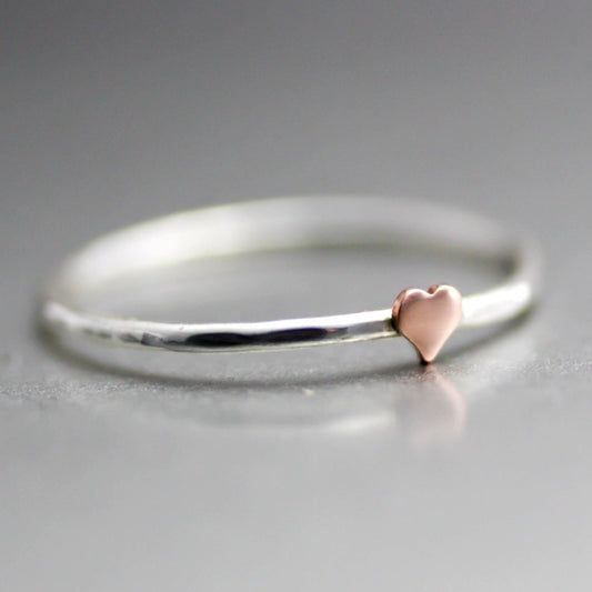 Sweet Tiny Copper Heart Ring-Womens-LittleGreenRoomJewelry-LittleGreenRoomJewelry