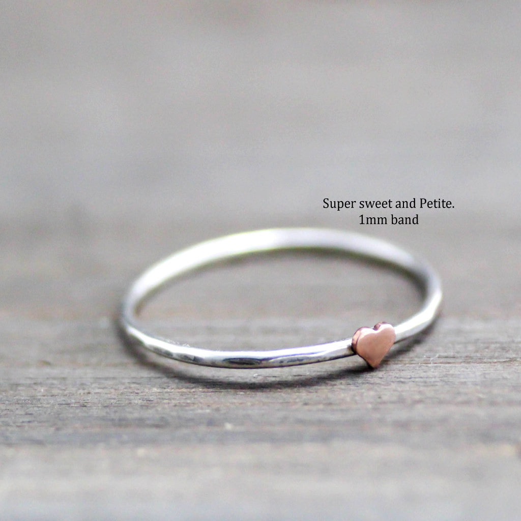 Sweet Tiny Copper Heart Ring-Womens-LittleGreenRoomJewelry-LittleGreenRoomJewelry