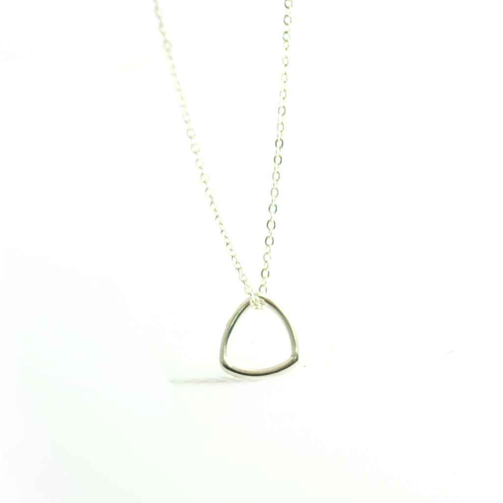 Sterling Silver Mod Triangle Necklace-womens-LittleGreenRoomJewelry-LittleGreenRoomJewelry